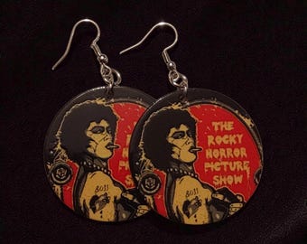 Acrylic rocky horror earrings stainless earwires.