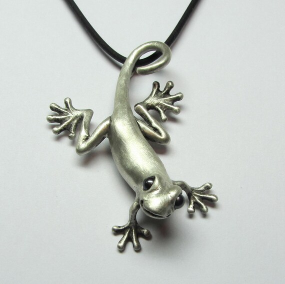 Sterling Silver Gecko Lizard Necklace