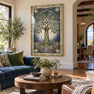 Tree Of Life Art, Tree Of Life Decor, Mosaic Wall Art, Celtic Tree Of Life, Stained Glass Art, Botanical Wall Art