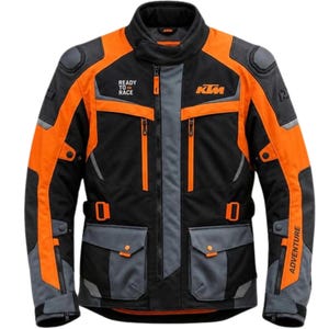 KTM Adventure R Motorcykeljacka Herr Svart Orange – Redo att tävla Touring Riding Jacka, Vattentät Pansarmotorcykelutrustning