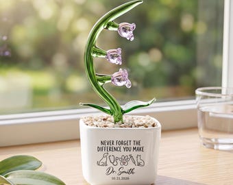 Personalized Veterinarian Gift, Custom Vet Glass Plant Pot, Thank You Gift for Pet Doctor, Vet Tech Appreciation, Christmas Gift for Vet