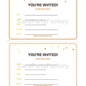 Construction Birthday Bingo, Printable Kids Party Games Kit with Invitations, Banner, Charades and Scavenger Hunt image 5