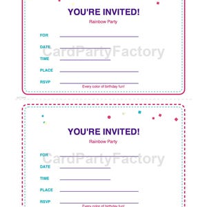 Rainbow Birthday Bingo, Printable Kids Party Games Kit with Invitations, Banner, Charades and Scavenger Hunt image 5