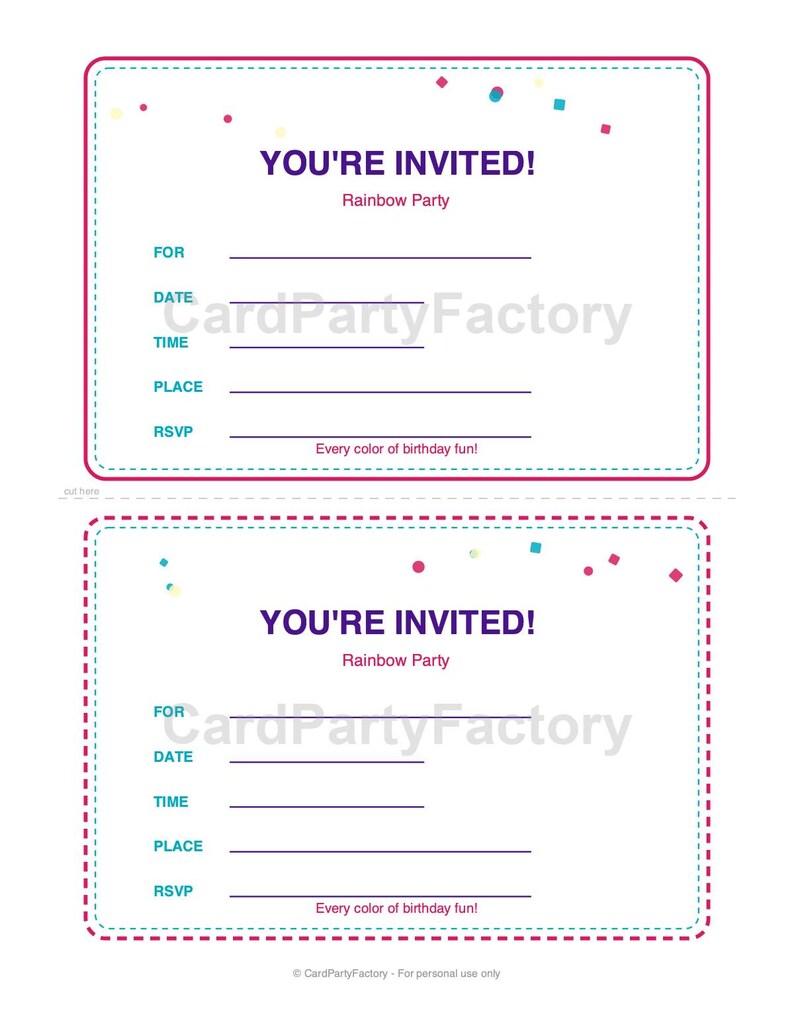 Rainbow Birthday Bingo, Printable Kids Party Games Kit with Invitations, Banner, Charades and Scavenger Hunt image 5