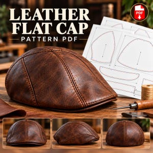 Cartamodello Berretto Piatto in Pelle PDF – Cartamodello Stampabile per Berretto Flat Cap Uomo | Download Immediato DIY