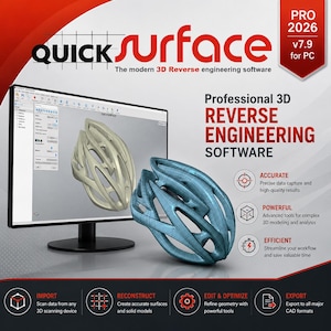 Herramienta profesional de ingeniería inversa 3D / QuickSurface Pro 2026 v7.9 para PC