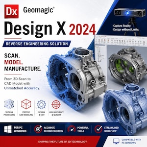 Reverse Engineering Tool | Geomagic Design X 2024 | For PC Windows | Full Version
