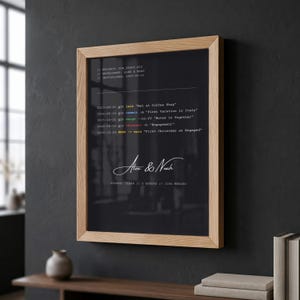 Personalized Git Commit Poster | Developer Gift | IT Relationship Story Wall Art | Programmer Decor image 7