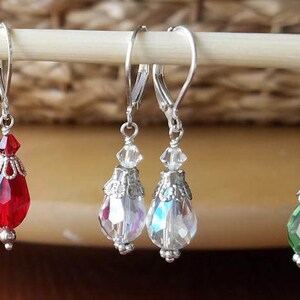 Crystal drop earrings Clear crystal earrings Crystal jewelry earrings Prom jewelry bridal Jewelry Teardrop Clear Crystal Prom earrings