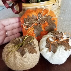 Pumpkin SET of 3 Burlap and Fabric 3 Sizes Pumpkin Group - Etsy