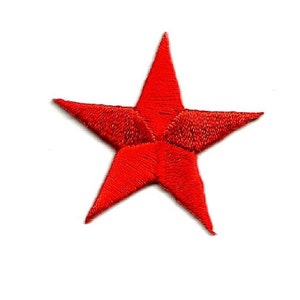 Stars - Star - Red - Christmas - Patriotic - Embroidered Red Stars Iron On Patches - Set Of 4 -  2 3/8&quot;