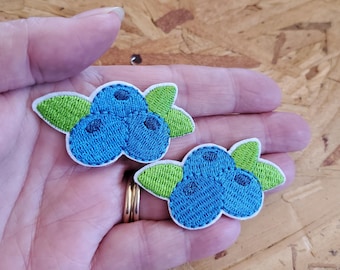 Fruit - Blueberry - Berries - Blueberries- California - Maine - Crafts - Iron On Patches - Set Of 2