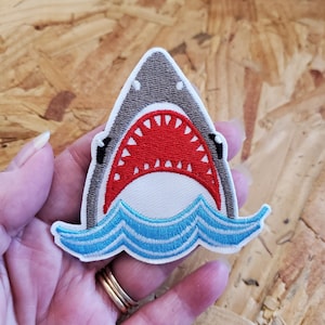 Shark - Fishing - Ocean - Aquatic - Land Shark - Crafts - Embroidered Iron On Patch - Shirt Logo - School - Teams