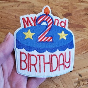 Birthday - My 2nd Birthday - Patriotic - Embroidered Iron On Applique Patch