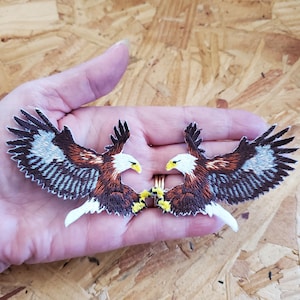 Eagle - American Eagle - Fully Embroidered Iron On Applique Patch - Set Of 2