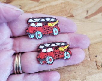 Fire truck- Emergency - Fire Engine - Iron On Patch - Set Of 2 SMALL