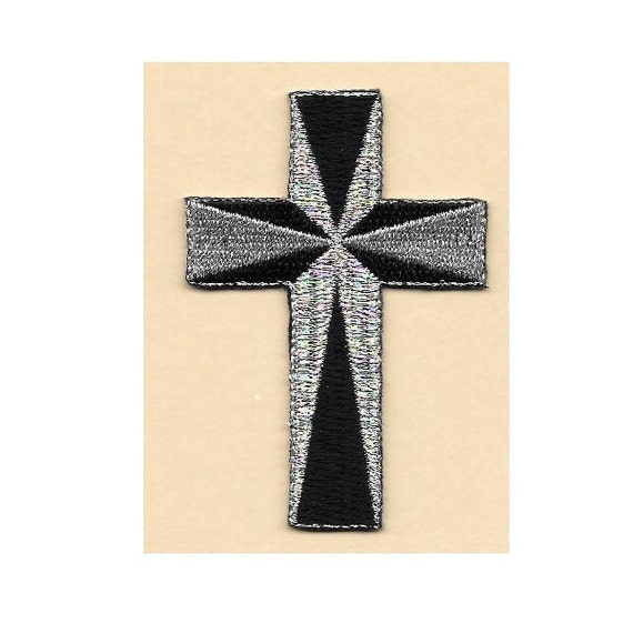 Three Crosses Embroidered Iron On Patch