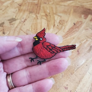 Cardinal - Bird - Birds - Northern - Bird Watching - Embroidered Iron On Applique Patch - SM