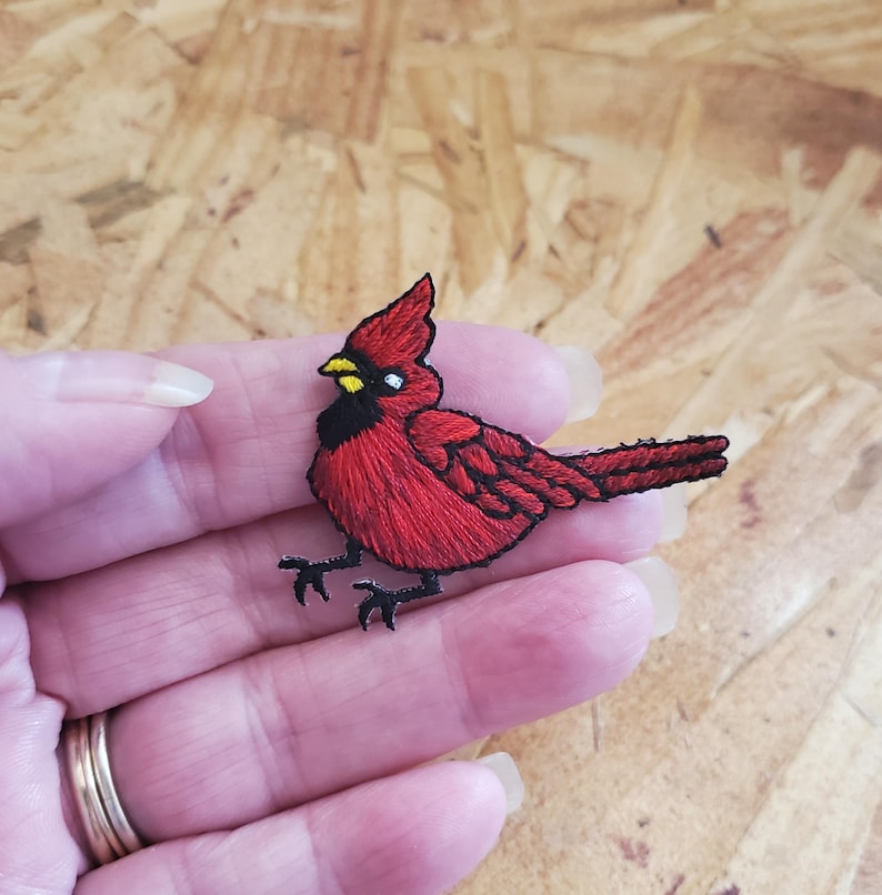 Cardinal - Bird - Birds - Northern - Bird Watching - Embroidered Iron ...