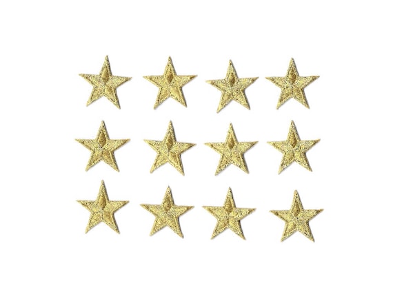 Gold Star Patch 5 PIECES Tiny Gold Embroidery Star Patches With Fine  Metallic Thread. Iron on Backing 2 1.25 1.5 2.25 0.75 2.5 