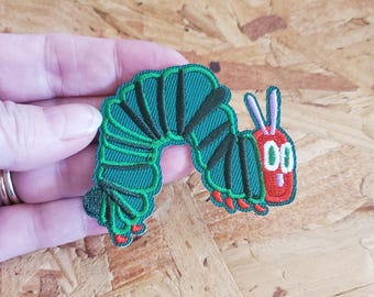 Caterpillar - Reading - Book - School - Embroidered Iron On Applique Patch - Crafts - Pre-School