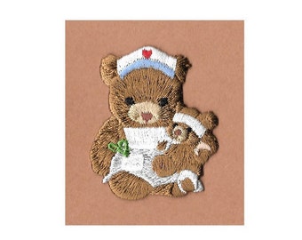 Nurse - Teddy Bear - Medical Student - Nursing - Hospital - Embroidered Iron On Applique Patch