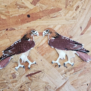 Hawk-Red Tailed - Birds - Fully Embroidered Iron On Applique Patch - Crafts - SET