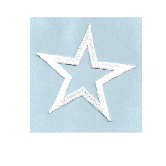 1 5//8/" Embroidered Silver Edged Stars Iron On Patches Set Of 12 Crafts
