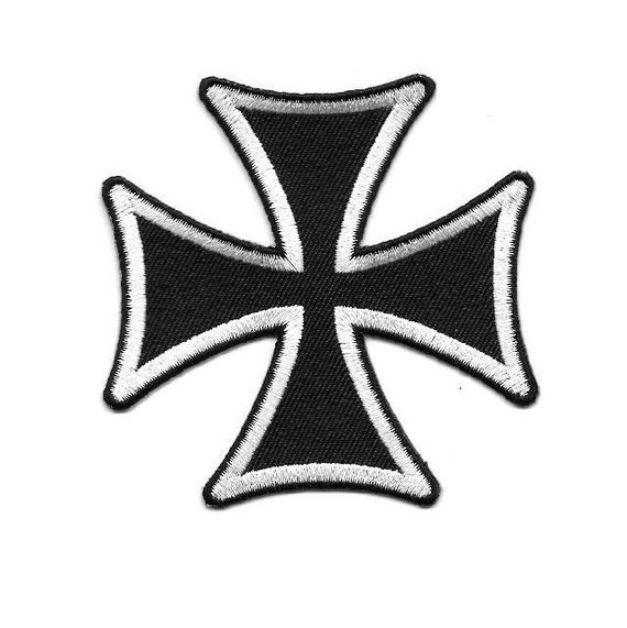 Irish Embroidered Iron-On Patch With White Border - Biker Tactical Emblem