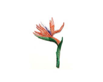 Bird Of Paradise - Tropical - Plant - Flower - Cruise - Embroidered Iron On Applique Patch - Crafts - C