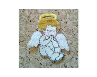 Angel - Praying Little Angel Embroidered Iron On Applique Patch - C