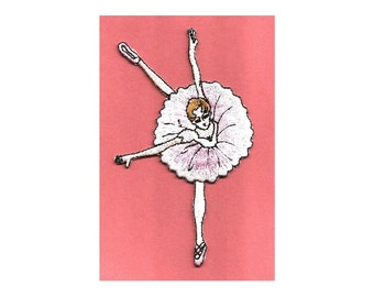 Heart 7 x 10 cm Drawing Thermostick Transfer PETITE FILLE Patch Applique DANSEUSE Rose T147 screen print to iron