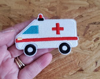 Ambulance - EMS - First Responder - Emergency Vehicle - Embroidered Iron On Patch  - Crafts