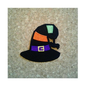 Witches Hat - Spider - Halloween - Autumn - Embroidered Iron On Applique Patch