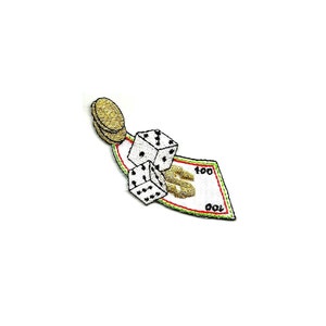 Gambling - Vesgas - Casino - Dice - Money - Embroidered Iron On Applique Patch - Crafts - Jackpot