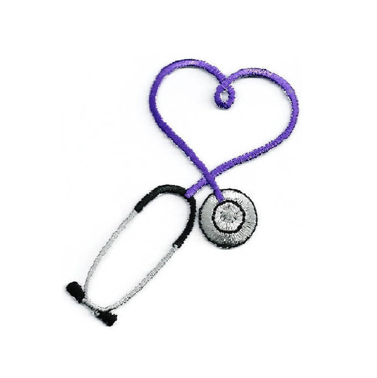 Embroidered Purple Stethoscope Iron on Applique Patch Etsy