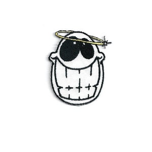 Angel - Smiley Face - Halo - Fun Iron On Applique Patch - Mask Crafts