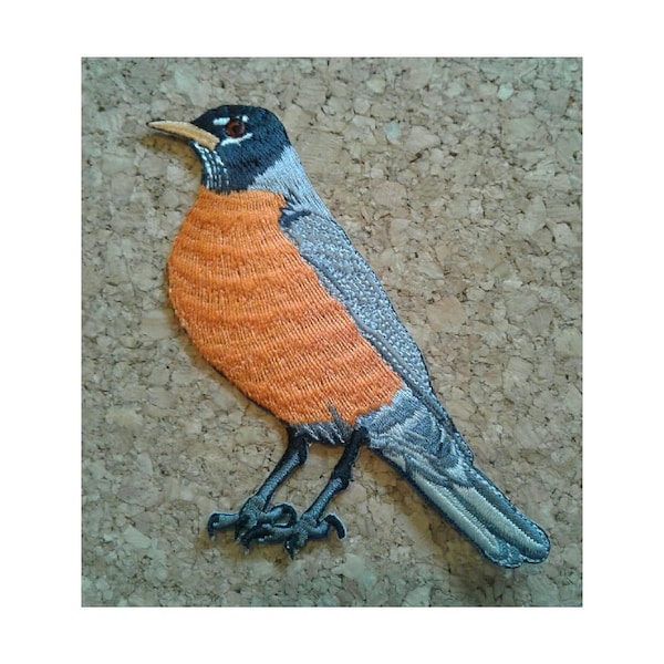 American Robin - Bird - Bird Watching - Embroidered Iron On Patch - Left