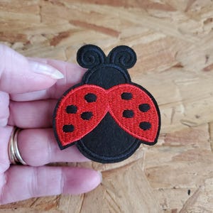 Ladybug - Insect - Bug - Beetle - Red/Black - Iron On Applique Patch - Crafts