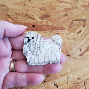 Dog - Long Haired Shih Tzu - Puppy - Pet - Embroidered Iron On Applique Patch - Crafts