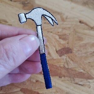 Hammer - Hand Tool - Carpenter - Mechanic - Embroidered Iron On Patch - Crafts - BL