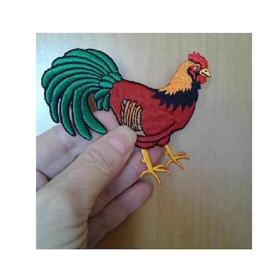 Chicken Rooster Farm Embroidered Iron On Applique Patch 2 1//4/"H Right