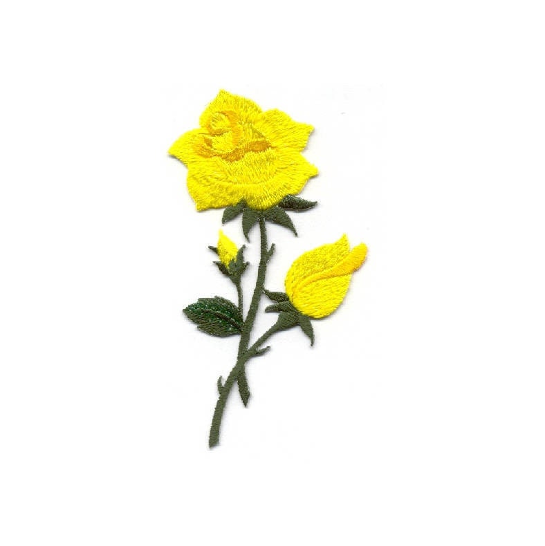 Rose - Yellow - Gardening - Flower - Rose - Embroidered Iron on ...