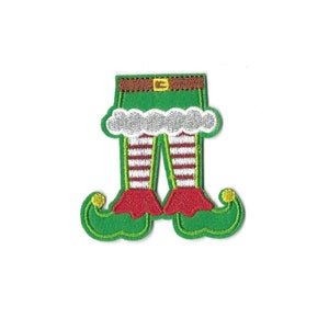 Christmas - Elf - Elf's Legs - Embroidered Iron On Patch - Crafts