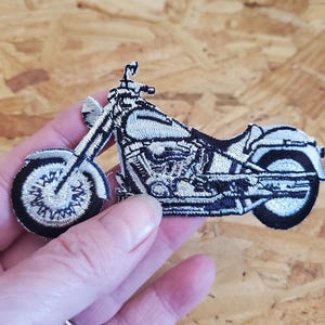 Motorcycle - Biker - Hog - Bike - Chopper - Embroidered Iron On Patch - L