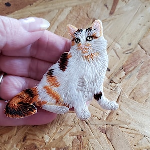 Cat - Kitten - Calico - Domestic Cat - Embroidered Iron On Applique Patch