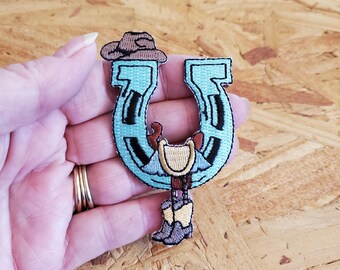 Horseshoe - Horse - Rodeo - Saddle - Cowboy Boots/Hat - Western - Embroidered Iron On Patch