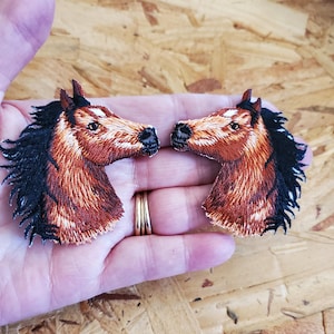 Horse - Horse Head - Western Horse - Embroidered Iron On Patches - Set Of 2 - Crafts - Rodeo