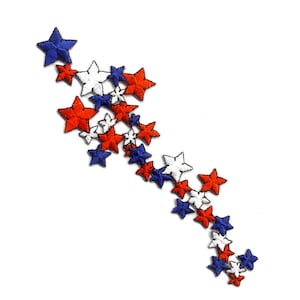 Stars - Patriotic - Shooting Stars - July 4th - Embroidered  Iron On Patch -  Crafts, Fireworks