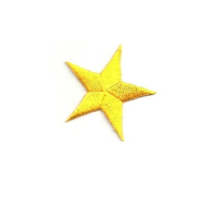 ONE DOZEN - 12 - Stars - Yellow - School - Uniforms - Costumes - Flags - Awards - Embroidered Iron On Patches - 1 5/8&quot;(4cm)